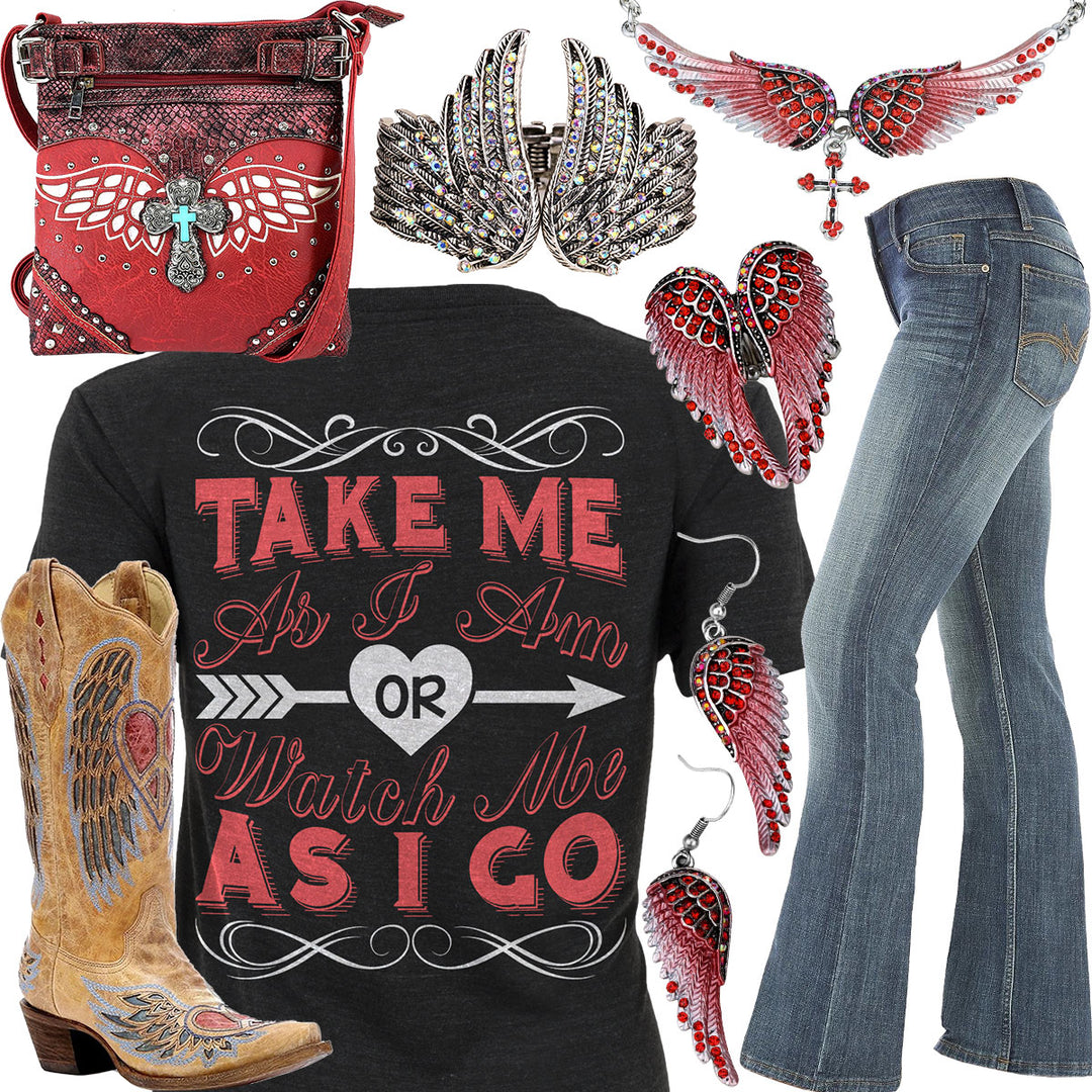 Take Me As I Am Wrangler Jeans Outfit