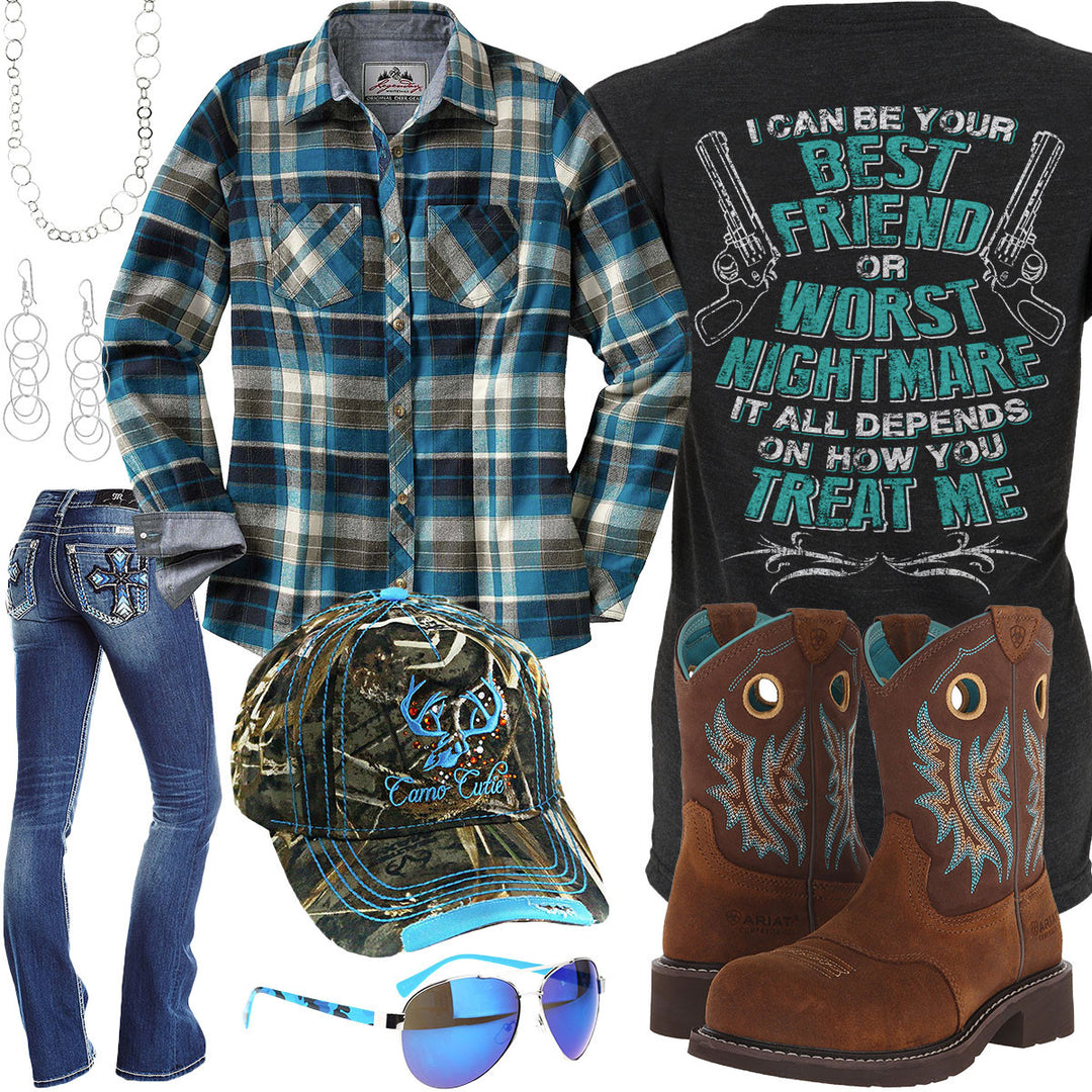 How You Treat Me Flannel Plaid Shirt Outfit
