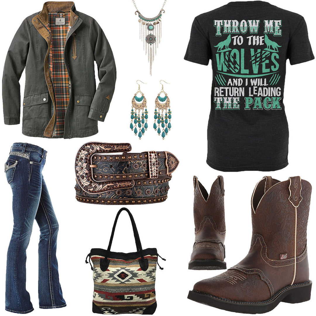 To The Wolves Aztec Purse Outfit