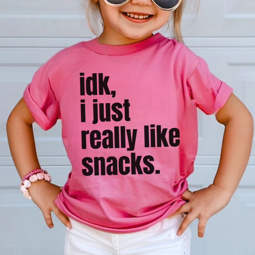 I Just Really Like Snacks Kids Tees