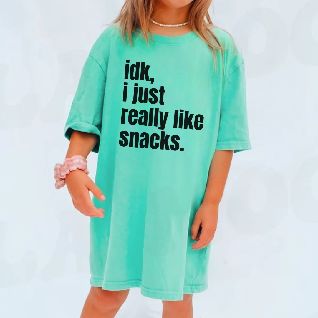I Just Really Like Snacks Kids Tees