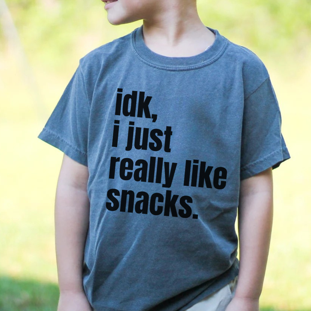 I Just Really Like Snacks Kids Tees