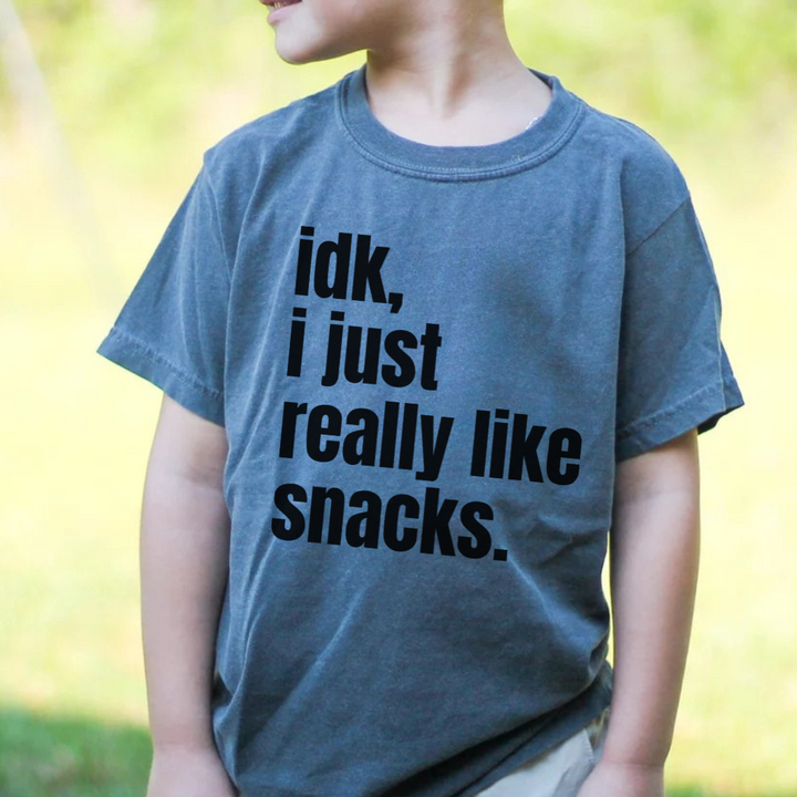 I Just Really Like Snacks Kids Tees