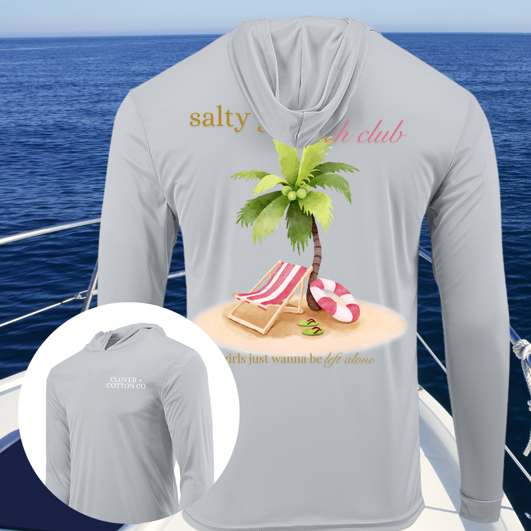 Salty Girls Beach Club UPF50+ Long Sleeve Hooded Tee