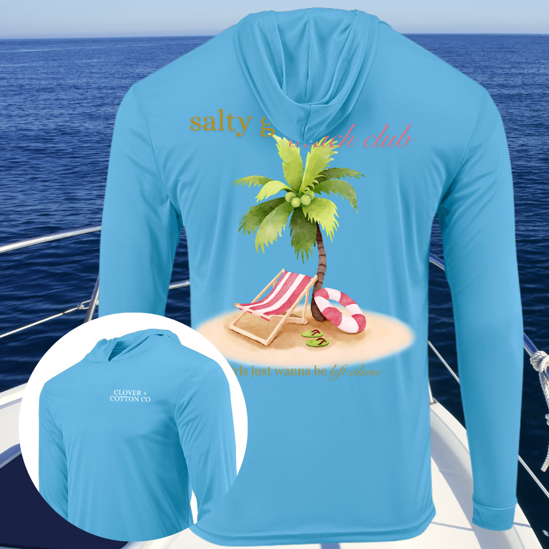 Salty Girls Beach Club UPF50+ Long Sleeve Hooded Tee