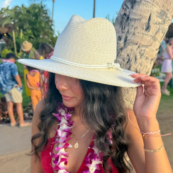 Leather Rope Panama Hat