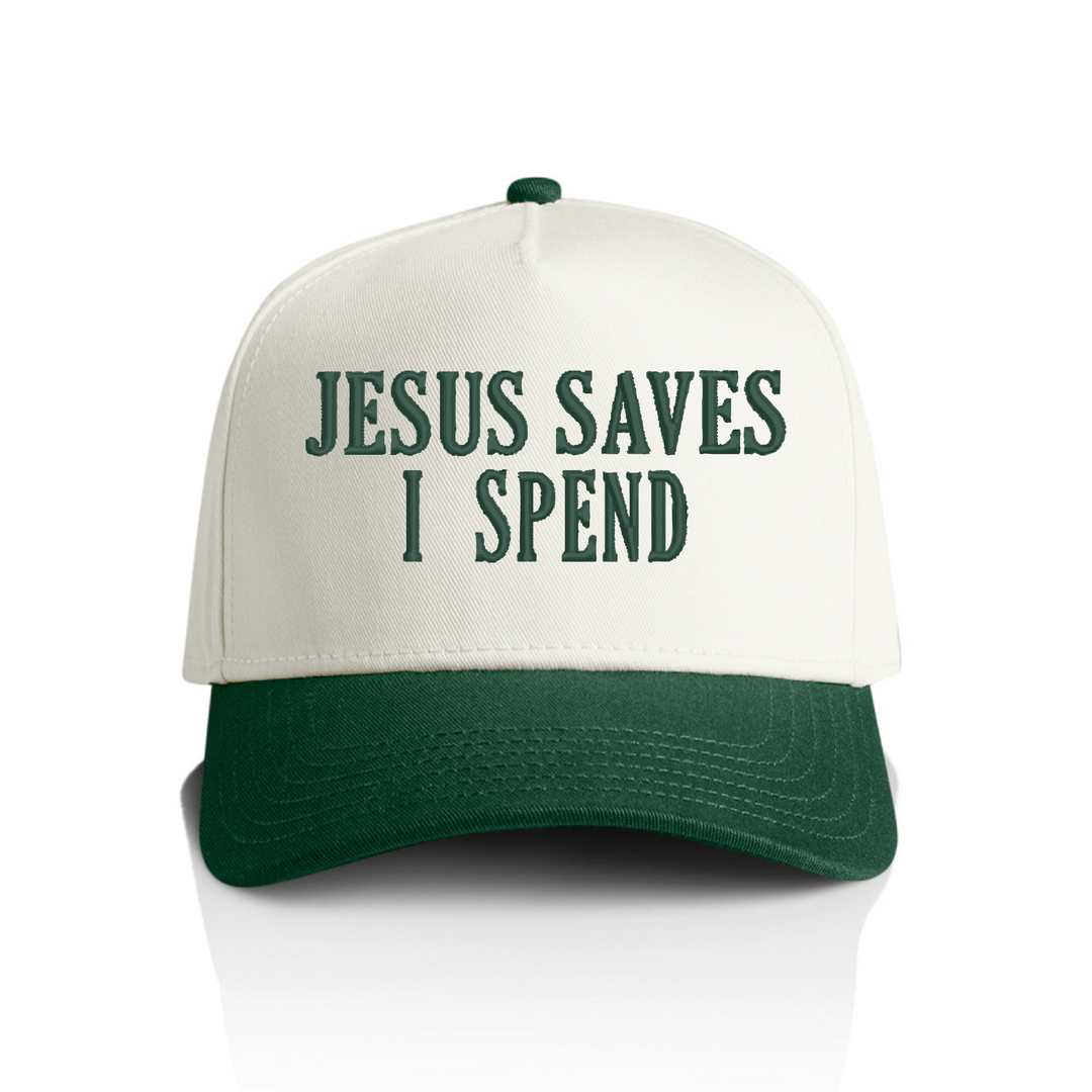 Jesus Saves I Spend Snapback Hat