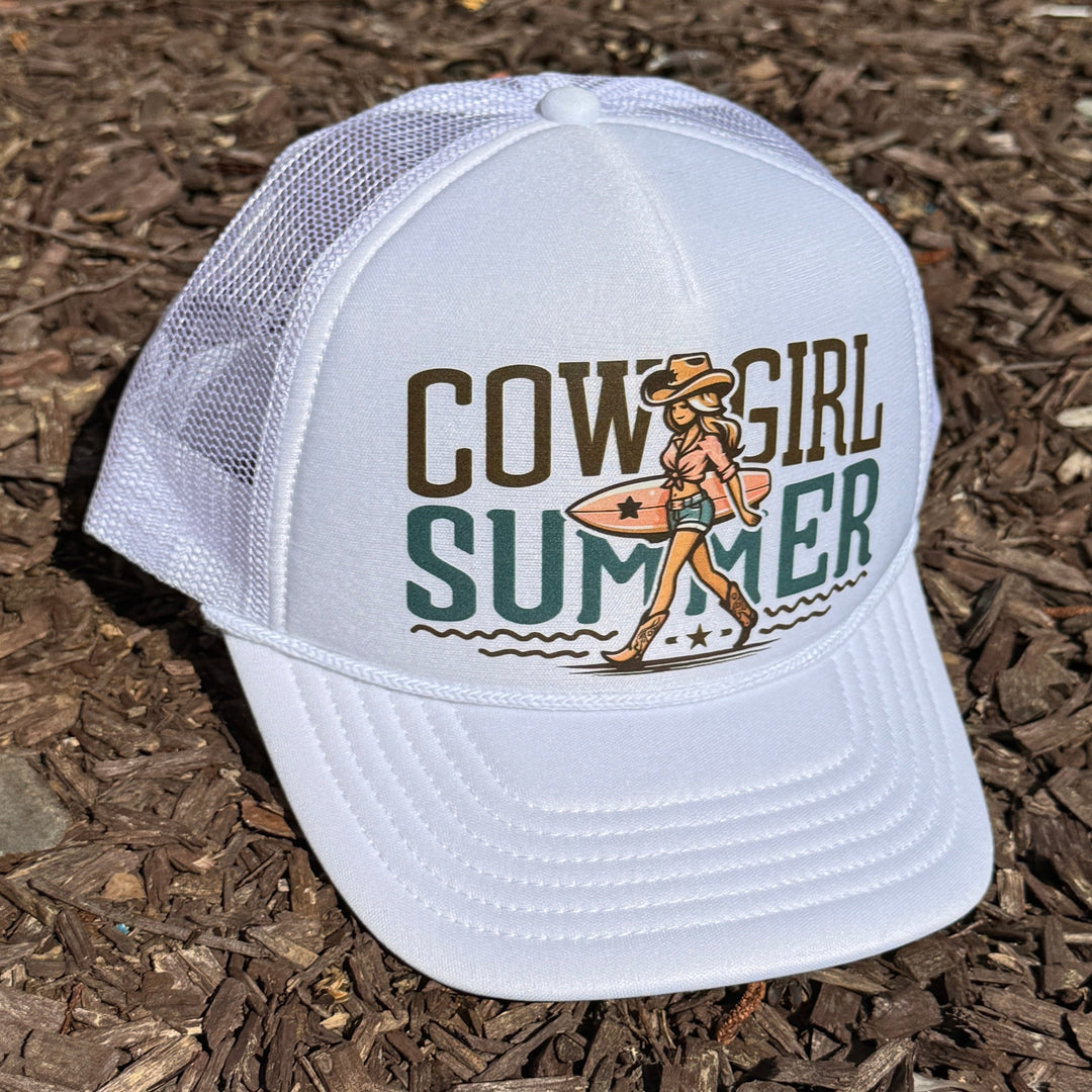 Surfer Cowgirl Summer Foam Snapback Hat