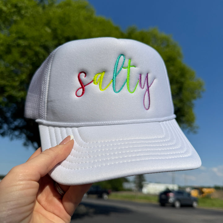 Salty Script Foam Snapback Hat