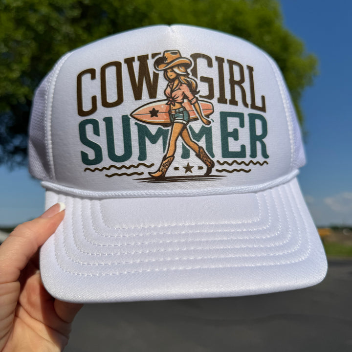 Surfer Cowgirl Summer Foam Snapback Hat