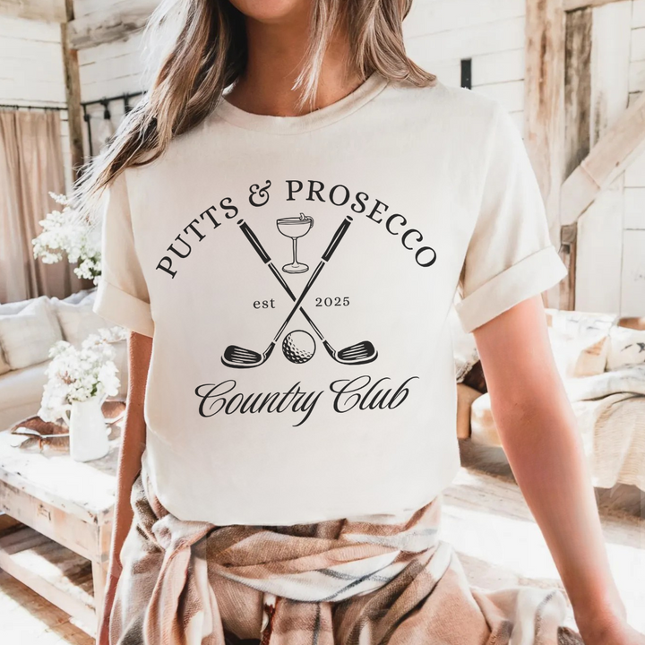 Putts And Prosecco Country Club Tees