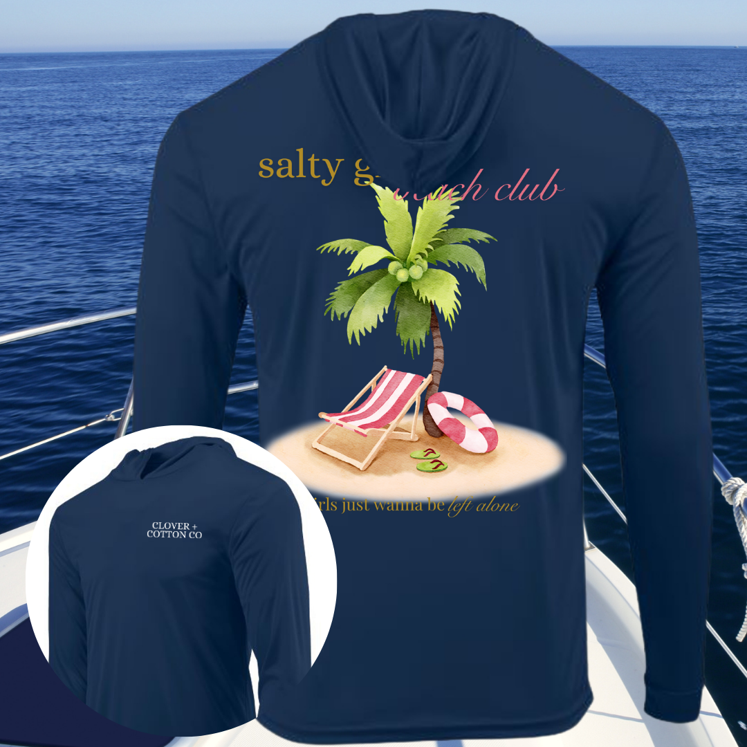 Salty Girls Beach Club UPF50+ Long Sleeve Hooded Tee