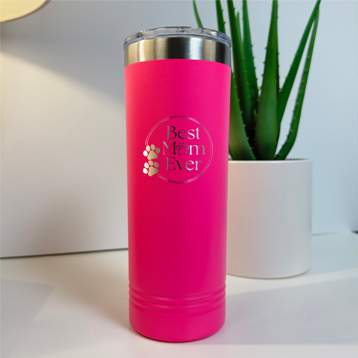 Best Pet Mom Circle Laser Etched Tumbler