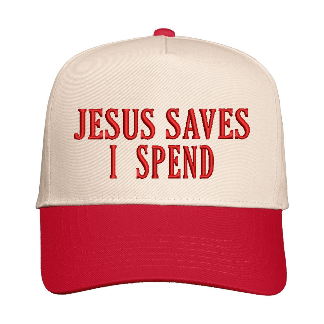 Jesus Saves I Spend Snapback Hat