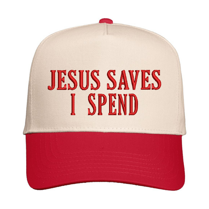Jesus Saves I Spend Snapback Hat