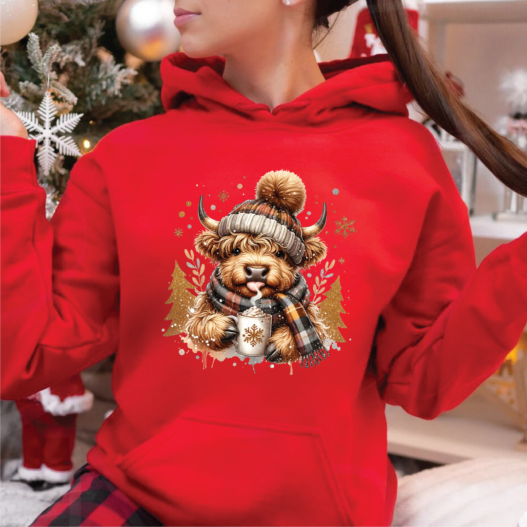 Winter Highland Cow Sweatshirts