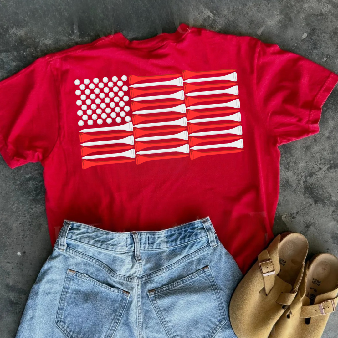 USA Golf Flag Tees