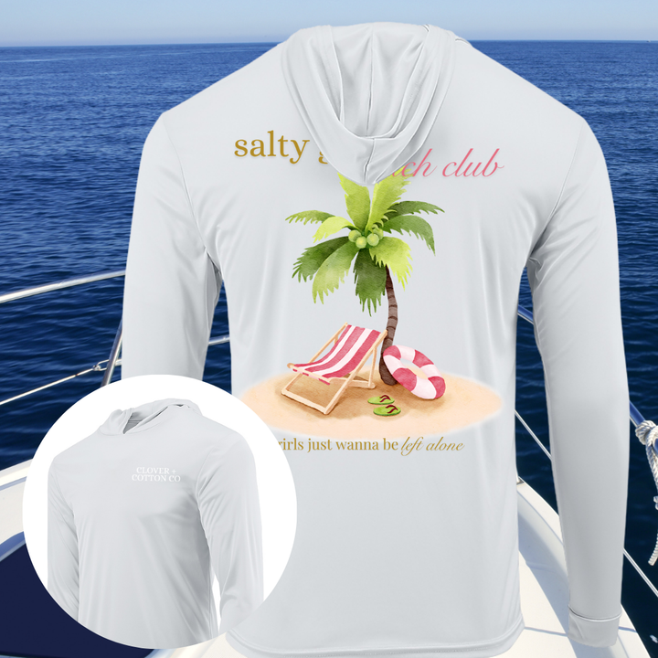 Salty Girls Beach Club UPF50+ Long Sleeve Hooded Tee