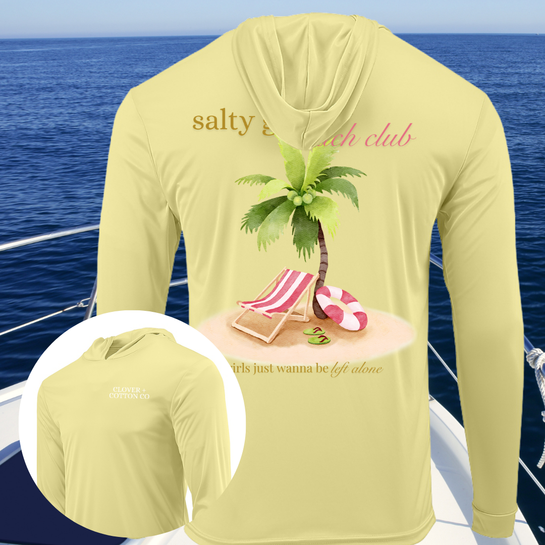 Salty Girls Beach Club UPF50+ Long Sleeve Hooded Tee